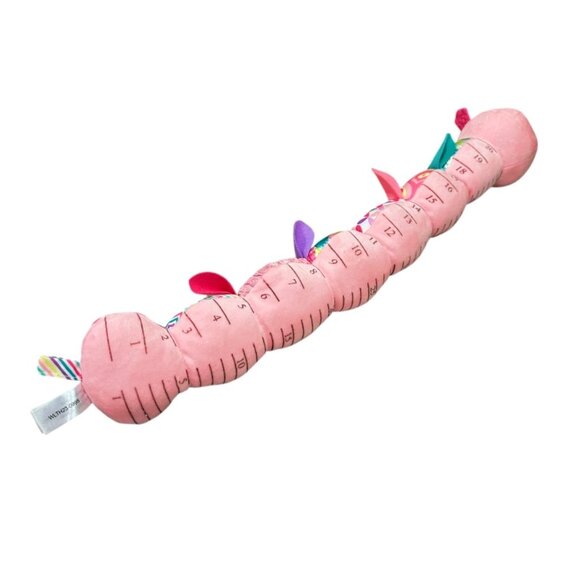 Pink Caterpillar Baby Measuring Plush Toy Rattle Crinkle Squeak Teether Sumobaby - Picture 4 of 6